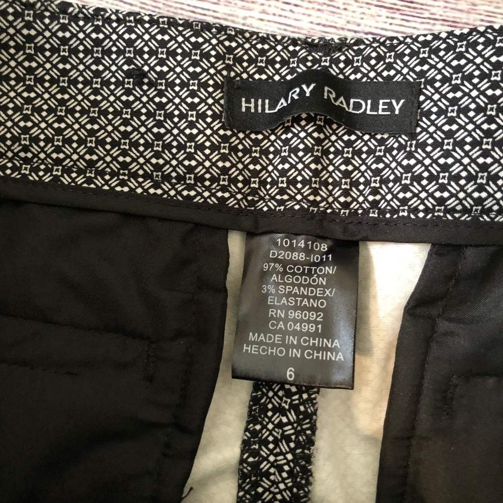 Hilary Radley Black/White Crop Pants size 6 - Picture 6 of 6
